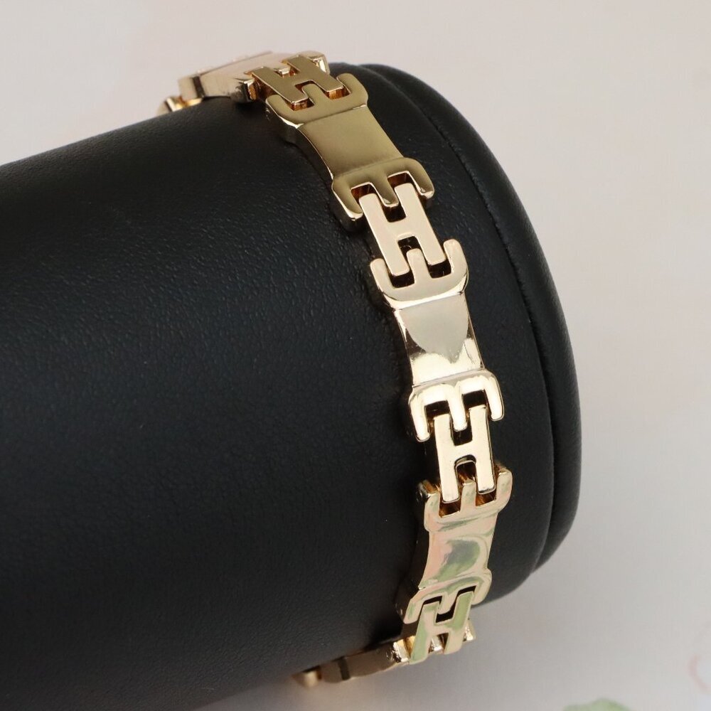 "Rose Gold Polished Link Bracelet in 19cm Gold Plated Brass, XPBL0874
